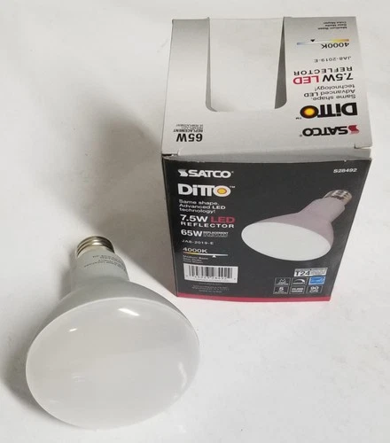 SATCO Ditto 7.5 W LED Reflector Dimmable 65 W Replacement White Light Bulb - Picture 1 of 5