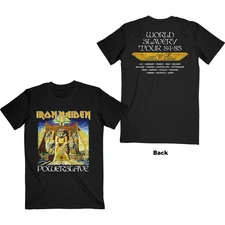 New Apparel Iron Maiden - World Slavery Tour Powerslave Album Cover Black Shirt