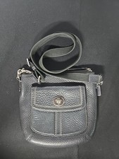 COACH Crossbody Bag Pebbled Leather, Turn Lock, Flap Pocket READ