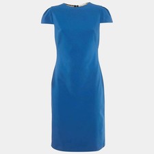 Alice Olivia Blue Lace Trim Crepe Mini Dress M