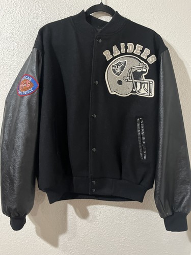 VINTAGE 80'S CHALKLINE OAKLAND RAIDERS AFC wool varsity jacket sz XL embroidered - Picture 2 of 15