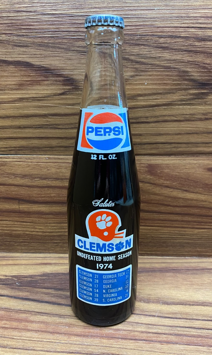 Pepsi Bottle Salutes Clemson 1974 Season Tigers University 12oz