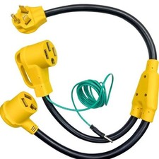 NEMA 10-30P to 14-50R 10-30R Y Splitter Adapter 30A 3-Prong Dryer EV RV 10AWG