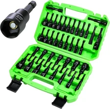 SUNHZMCKP 39PCS Magnetic Nut Driver Set Impact Drill Metric SAE Hex Bits