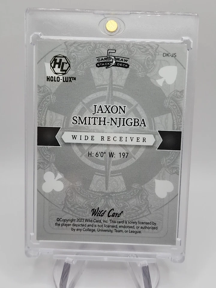 2023 5 Card Draw Stacked Deck Jack of Hearts 1/1 Jaxon Smith-Njigba Rookie RC - Image 4 of 4