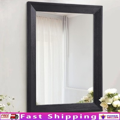 Rustic Rectangular Wood Frame Mirror Wall Mounted Vintage Decorative Home Accent