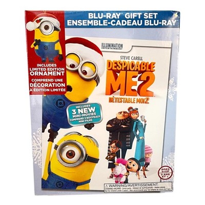 Despicable Me Boxset 2 Blu-Ray Steve Carell With Xmas Ornament Included New