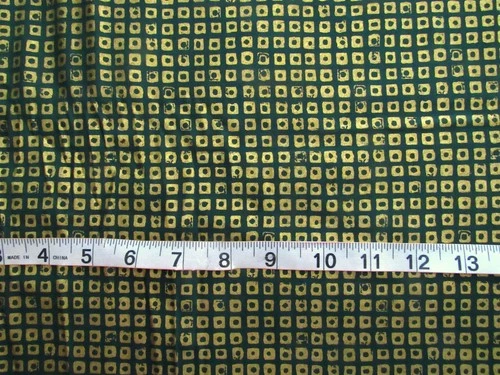1 yd 100% Cotton Fabric Green with Metallic Gold Squares by Concord Fabrics - product listing photo