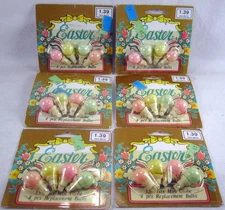Easter Mini-Globe Replacement Bulbs LOT 6 PACKAGES Total=24 Pink & Green