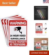 Durable Private Property Signs - 10x7 in No Trespassing with Video Surveillance