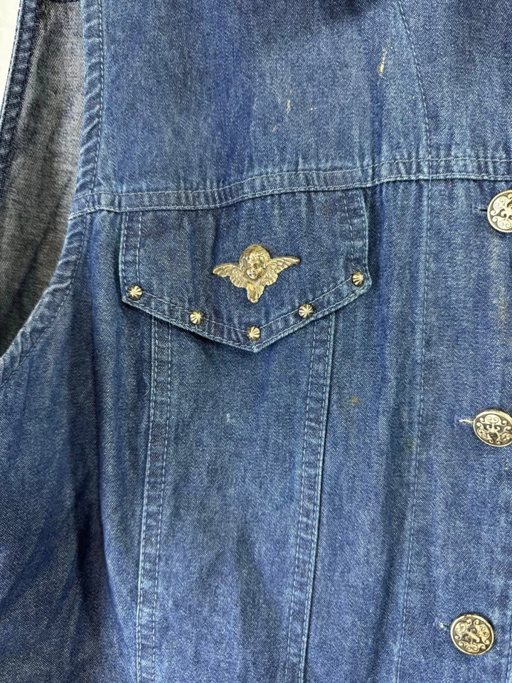 Stonebridge Women's Denim Vest - Size: 18W - Emblem & Beaded - Image 2 of 4