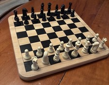Vintage Wooden Painted Reversible Chess/Check...