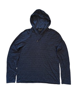 John Varvatos USA Lightweight Shirt Hoodie Mens Size Large Pullover Sweater Blue