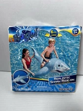 H2O Go! Bestway Realistic Shark Pool Float Inflatable 6’ Ride On Water Float NEW