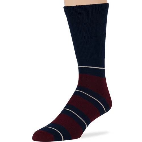 Men Cotton Diabetic Seamless Crew Socks L-XL 5 Pack Brown Blue Beige Navy Khaki - 第 6/51 張圖片