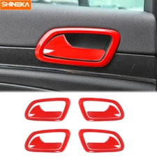 8x Red Inner Door Handle Bowl Cover Trim Bezel For Jeep Grand Cherokee 2011-2020