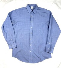 Brooks Brothers 16.5-6/7 Button Up Shirt Men  s Long Sleeve Regent Blue Plaid