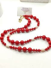 Collana Donna In Agata Rossa Naturale - Perlina 4,7-10,8 Mm - Fatto A Mano, Qualità AAA