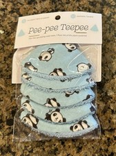 NEW Beba Bean Pee-Pee Teepee Set Of 5 Pandas on Blue Baby Boys