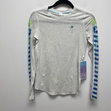 Ivivva Lululemon Kids Girls White Heather Calm To Energy Long Sleeve T-Shirt 12