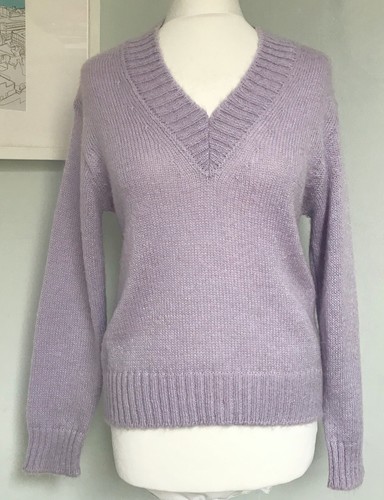 Anthropologie Lilla Malva Viola Misto Mohair Maglione XS UK 8 Scollo A V  Profondo Soft | eBay