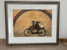 Sam Toft Print 'Somewhere Under A Rainbow' In Large Silver Gilt Frame 56 x 46cms