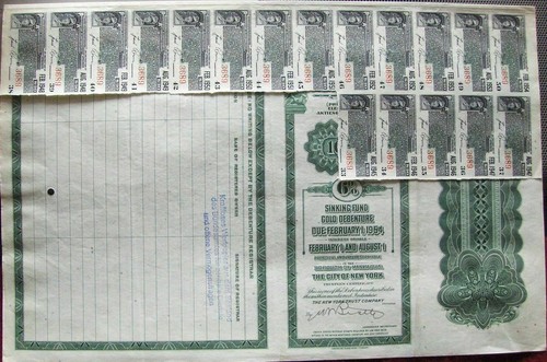 Germany Prussian Electric Company Sinking Fund Gold bond $1000 with coupons 1929 - Picture 3 of 4