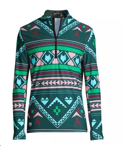 $200 Greyson Golf Pullover Sequoia Ghostwolf Print 1/4 Zip-Multicolor-Medium NWT - Picture 4 of 10