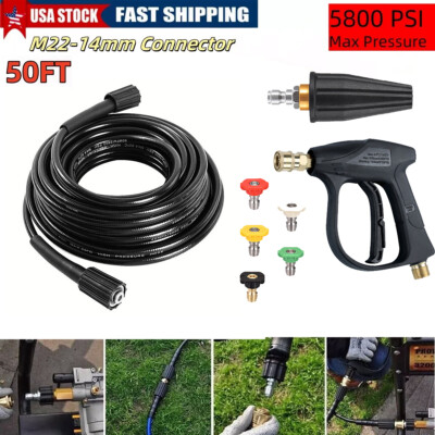#ad 5800 PSI Pressure Washer HoseHigh pressure water gunturbine rotating nozzle $8.69