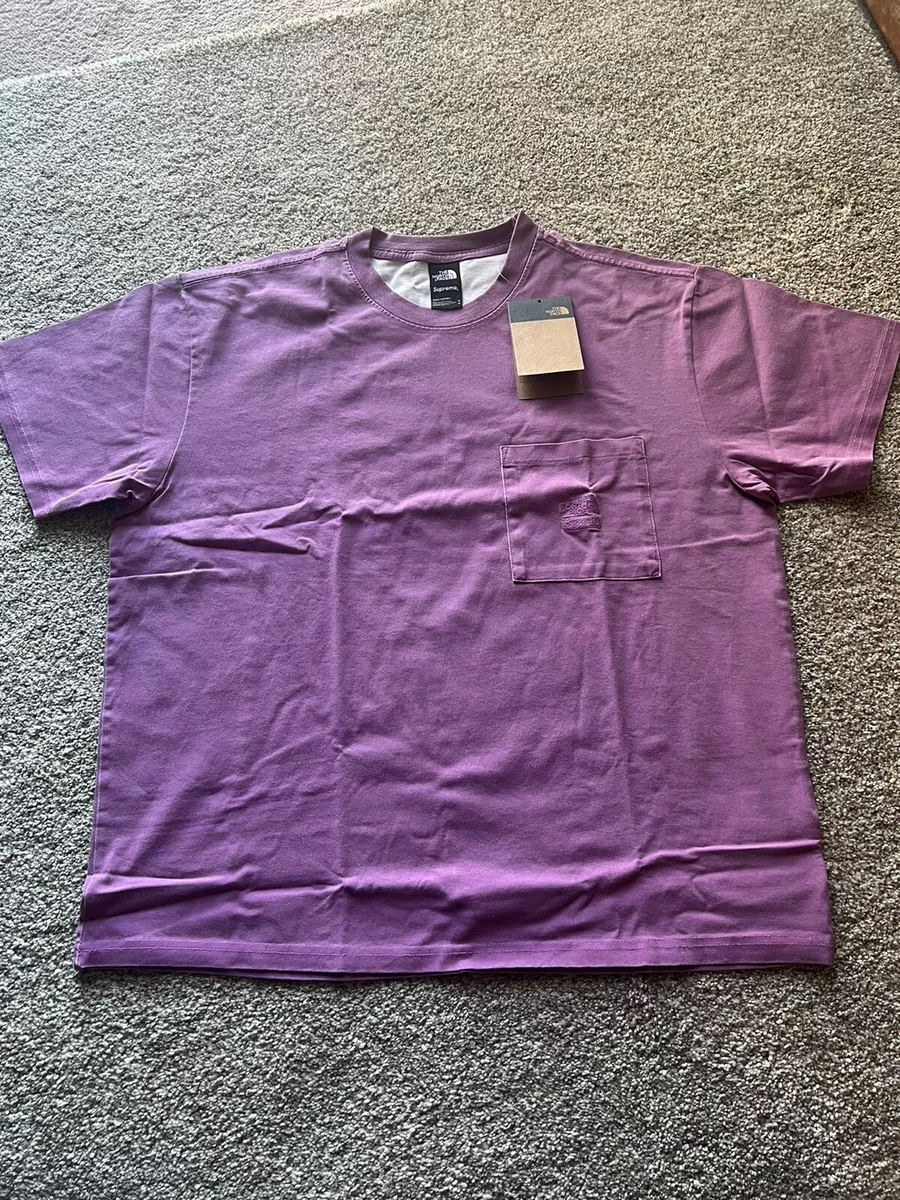 supreme the north face Pigment Printed Pocket Tee Pink Medium New with tag