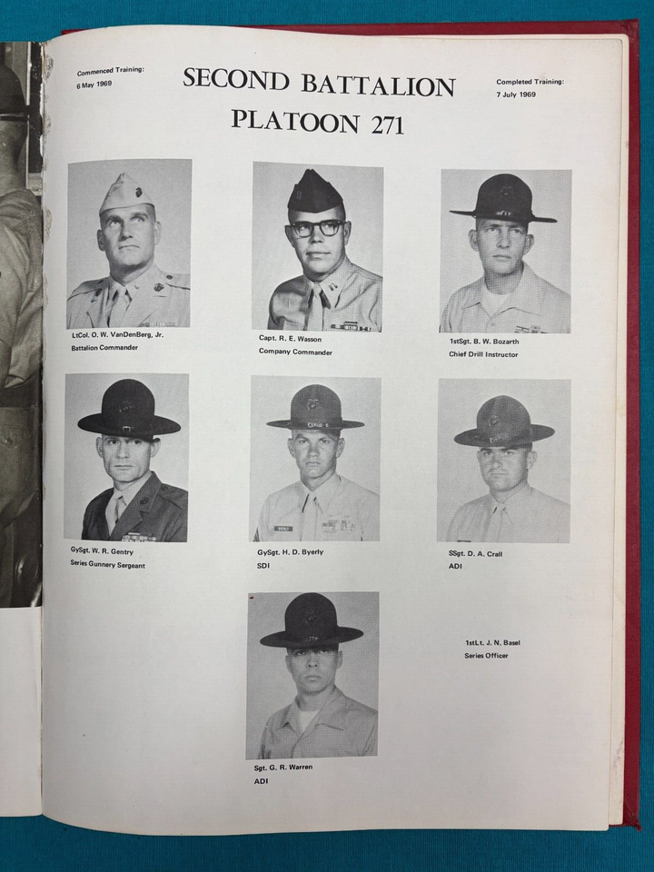 1969 Marine Corps Recruit Depot Year Book Parris Island Platoon 271 ...