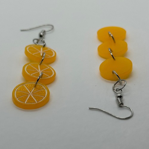 Triple Small Fruit Earrings Kitsch Gift,  8 Cm Long kiwi watermelon orange uk - Picture 24 of 43
