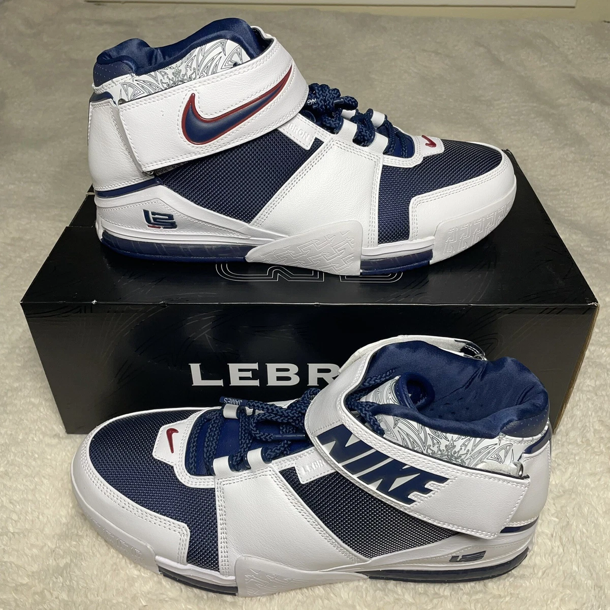 Nike Zoom LeBron 2 White Navy Blue