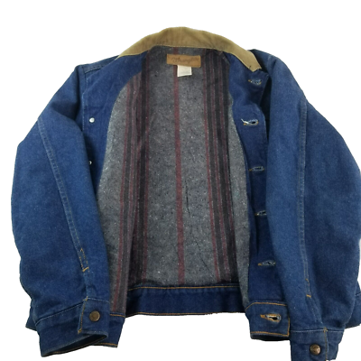 VTG Wrangler Blanket Lined Denim Western Jacket USA Size 42