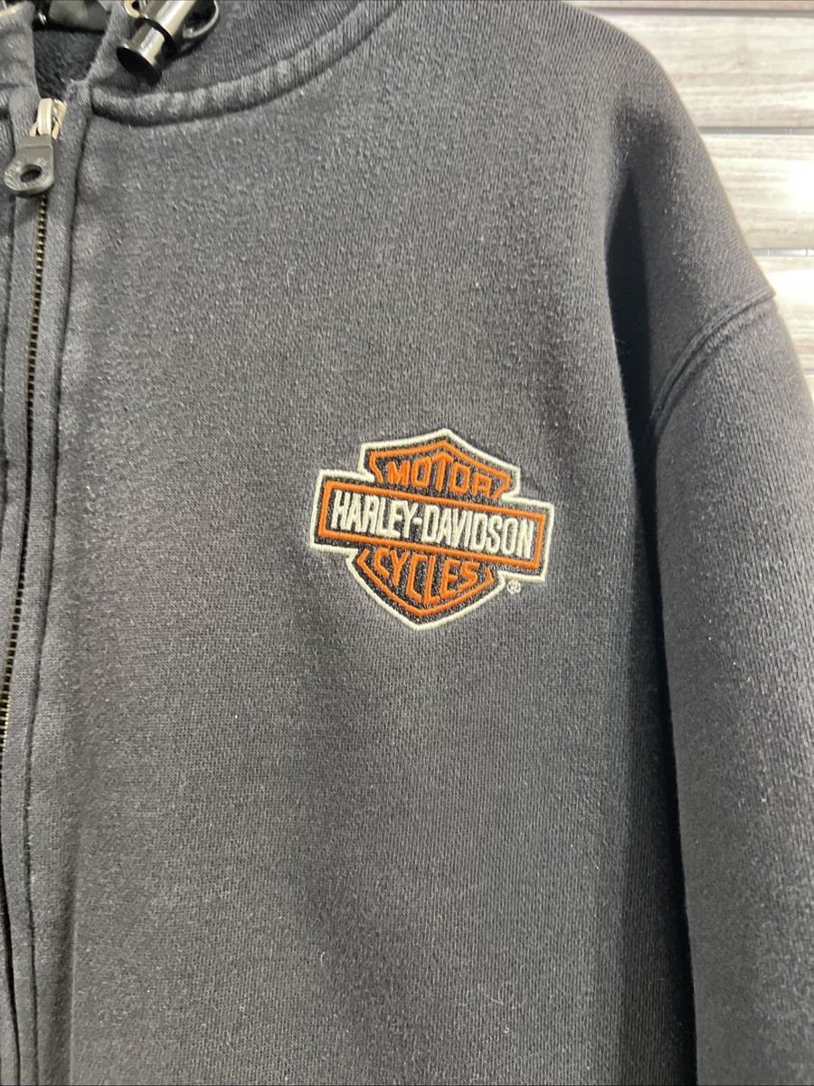 y2k✨️ 激レア Harley-Davidson ロゴ ジップアップパーカー Vintage Y2K Harley Davidson Motorcycles Women's Spell Out