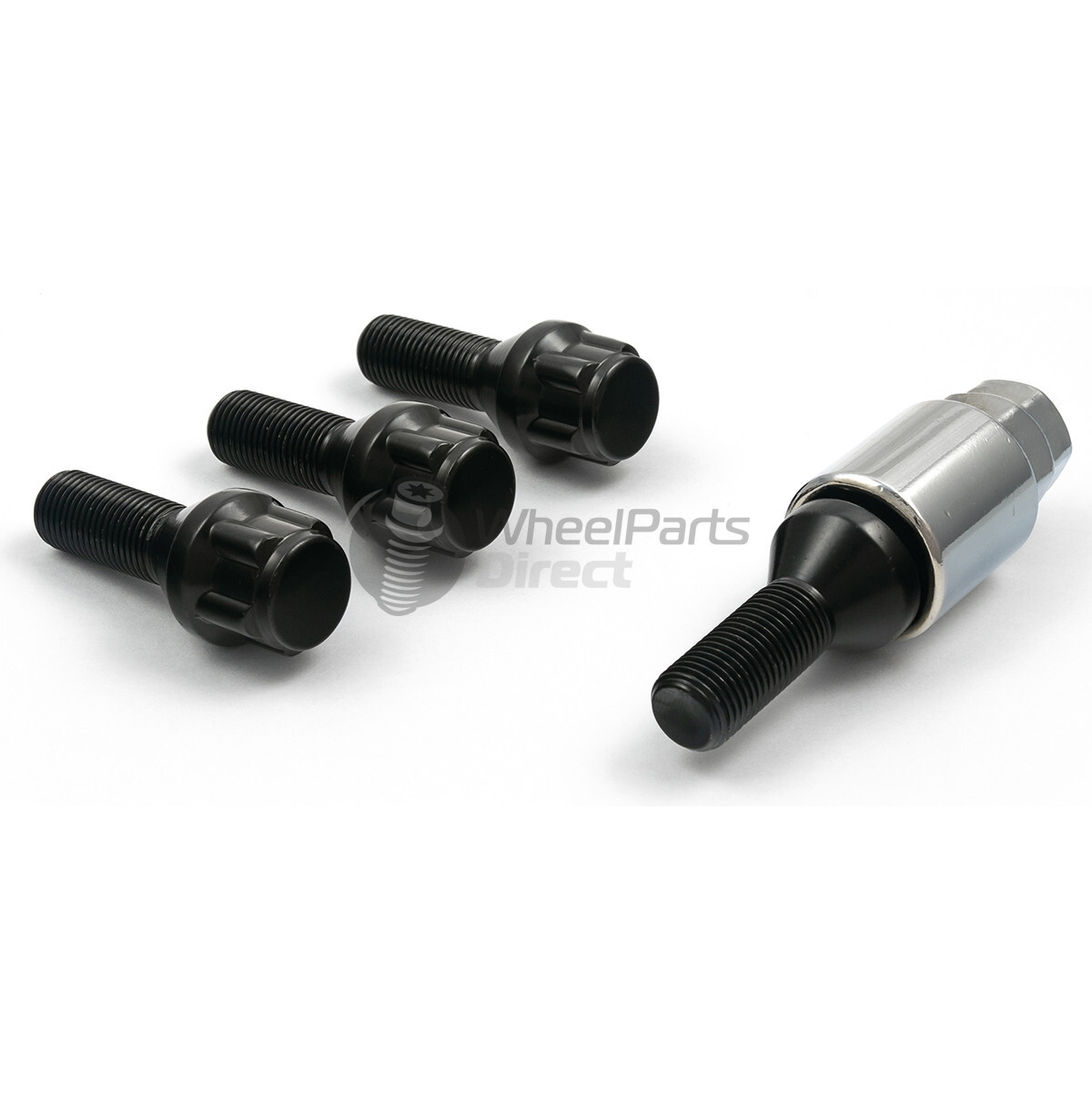 Wheel Bolts & Locks (16+4) Black for Fiat 500L 1222 on Aftermarket