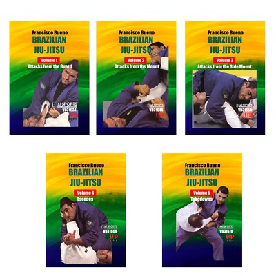5 DVD SET Francisco Bueno Brazilian Jiu Jitsu MMA Grappling Instruction Course