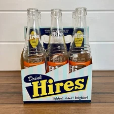 Hires Root Beer Bottle, 6-Pack with Carrier, Vintage
