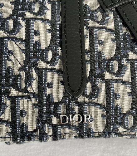 AUTHENTIC DIOR MESSENGER SADDLE POUCH BEIGE AND BLACK DIOR OBLIQUE JACQUARD - Picture 2 of 24