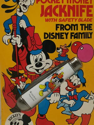 Walt Disney Richards Pocket Money JACKNIFE Taschenmesser Mickey Vintage1978