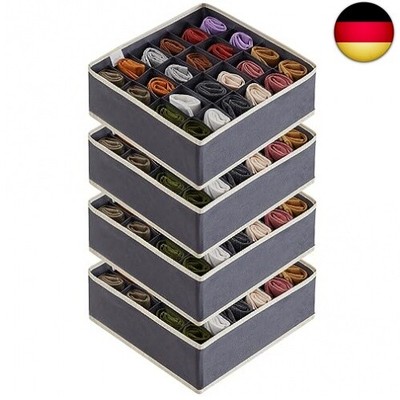 Lifewit 4 Stück Socken Unterwäsche Schubladen Organizer, 24 Zellen O