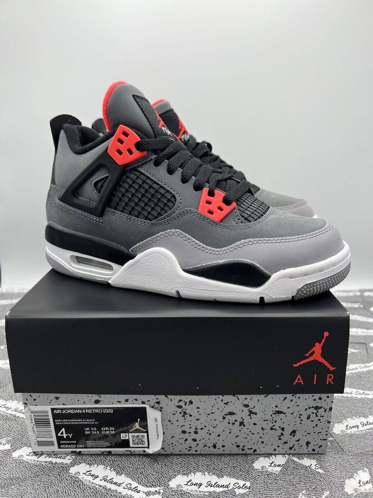 Nike Air Jordan 4 Retro Infrared GS Size 4Y 408452-061 IN HAND