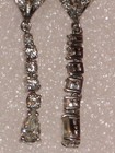 1990's Amsterdam 14k White Gold & Diamond Teardrop Earrings 1.5" long *MINT* — photo 7