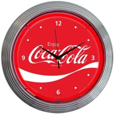 Classic Coca Cola Wave neon clock sign Coke Soda licensed Machine Lamp wall art