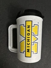 VINTAGE Super Thermo Betras USA UNIVERSITY OF MICHIGAN PLASTIC TRAVEL MUG
