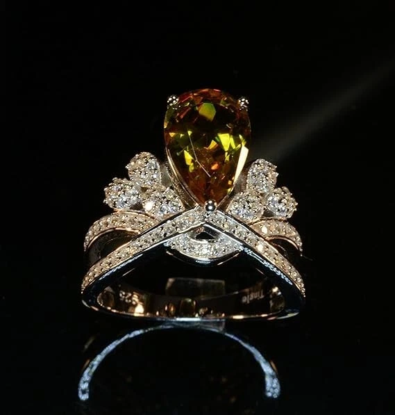 Anello in Alessandrite che Cambia Colore – Design Corona in Argento Sterling 925 - Immagine 3 di 4
