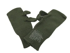 USGI TRIGGER FINGER MITTENS INSERTS OLIVE GREEN GLOVES 70%WOOL 30%NYLON MITTS