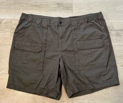 Croft &Barrow Cargo Shorts Men’s Size 50 Brown Partial Elastic Waistband