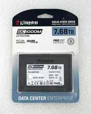 Kingston DC1000M SEDC1000M/7680G 7.68TB U.2 PCIe NVMe Solid State Drive *SEALED*