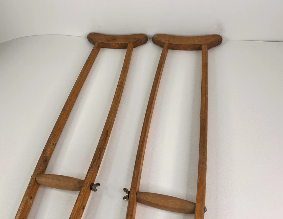 Vintage Wooden Crutches - Up to 350 Pounds - Image 2 of 4